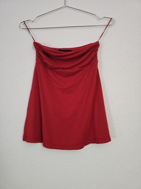Express Red Strapless A-Line Top